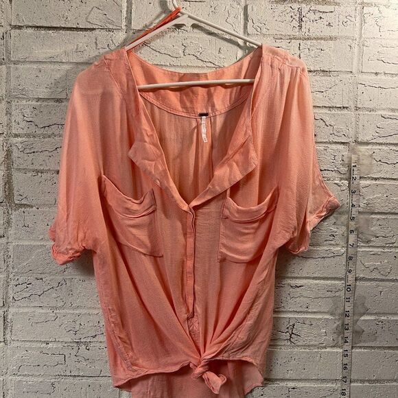 Free People Tie Front Shirt M - Picture 1 of 11